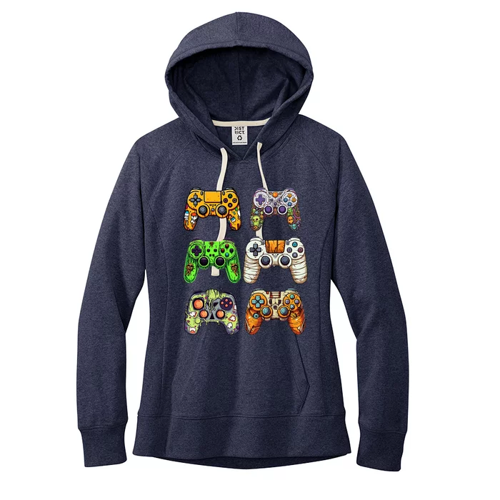 Gaming Controllers Skeleton Zombie Mummy Halloween Women's Fleece Hoodie