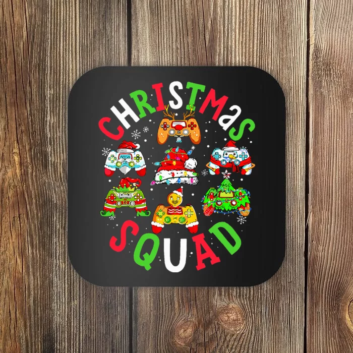 Game Christmas Squad Santa Elf Family Matching Pajamas Coaster