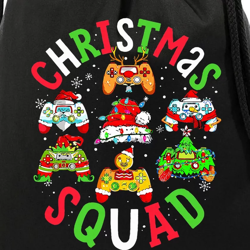 Game Christmas Squad Santa Elf Family Matching Pajamas Drawstring Bag