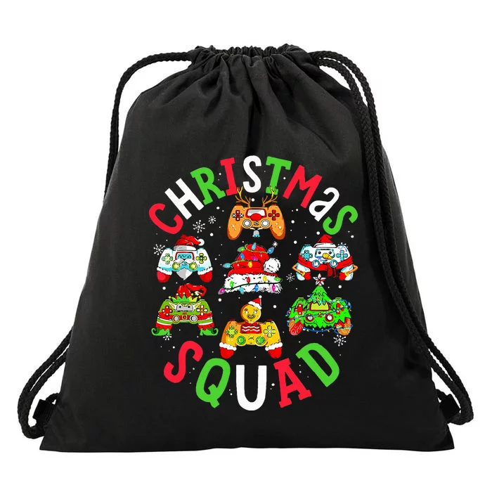 Game Christmas Squad Santa Elf Family Matching Pajamas Drawstring Bag