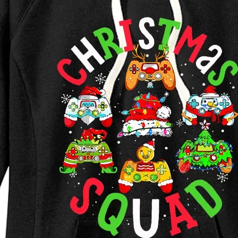 Game Christmas Squad Santa Elf Family Matching Pajamas Women's Fleece Hoodie