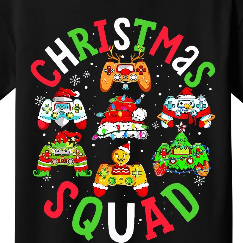 Game Christmas Squad Santa Elf Family Matching Pajamas Kids T-Shirt