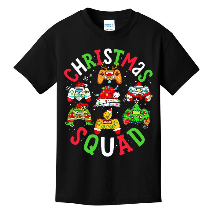 Game Christmas Squad Santa Elf Family Matching Pajamas Kids T-Shirt