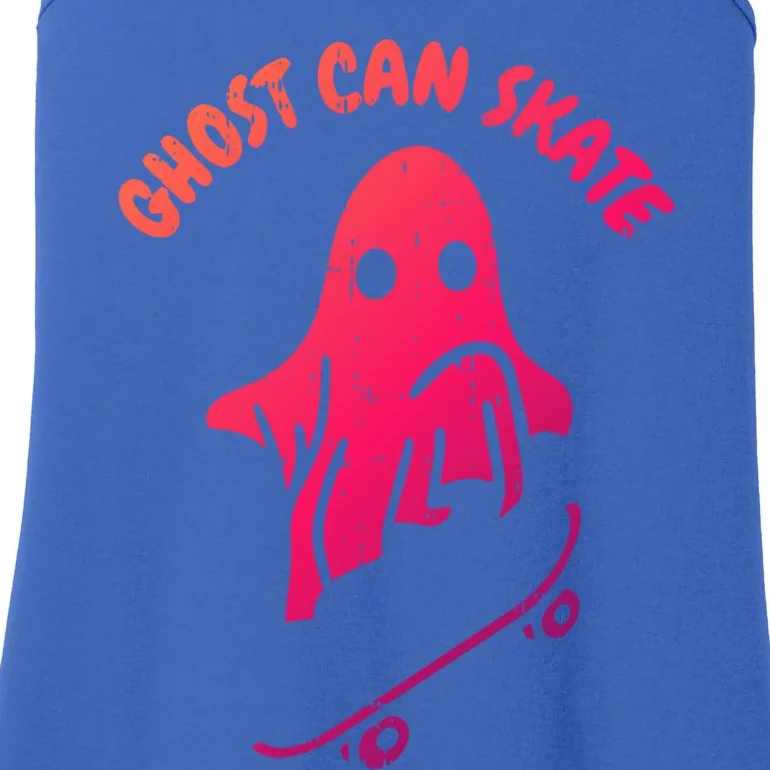 Ghost Can Skate Halloween Costume Ghoul Skateboard Skater Gift Ladies Essential Tank