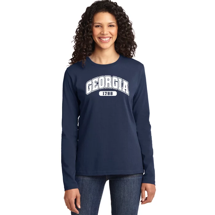 Georgia Collegiate Style 1788 Ladies Long Sleeve Shirt