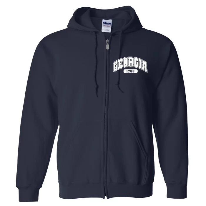 Georgia Collegiate Style 1788 Full Zip Hoodie