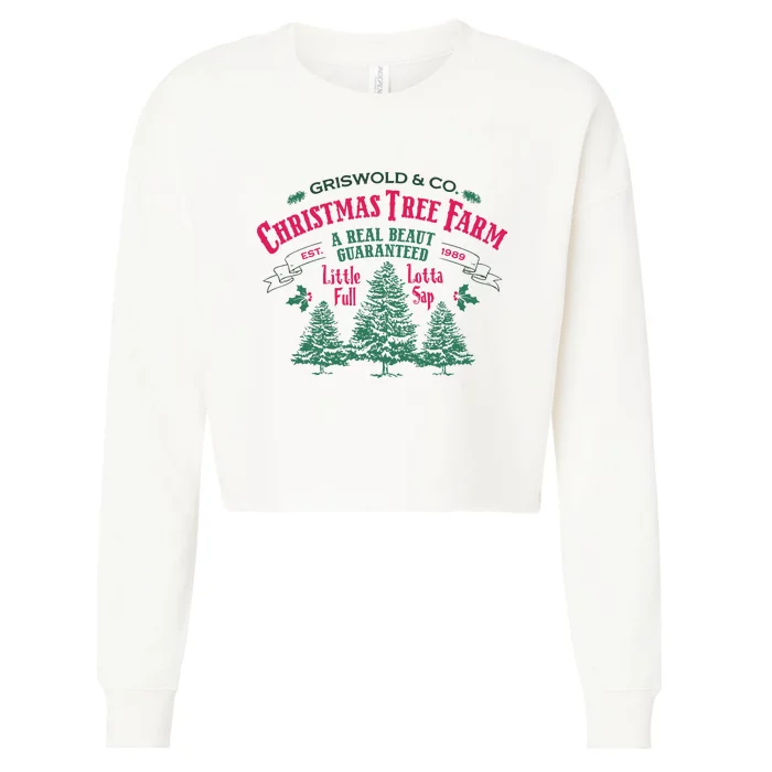 Griswold Christmas Tree Farm Holiday Cropped Pullover Crew