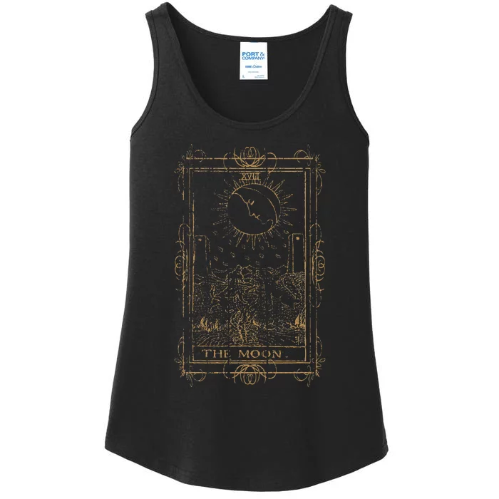 Goth Clothing Tarot Card The Moon Witchy Occult Ladies Essential Tank