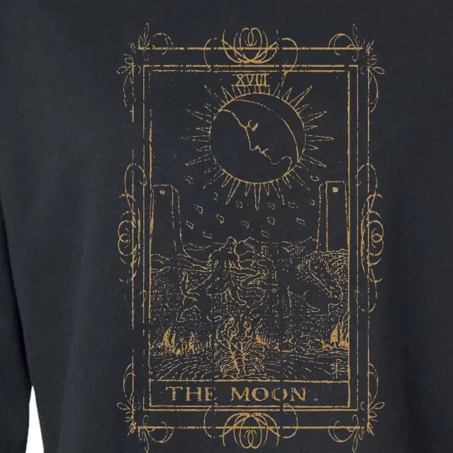 Goth Clothing Tarot Card The Moon Witchy Occult Cropped Pullover Crew