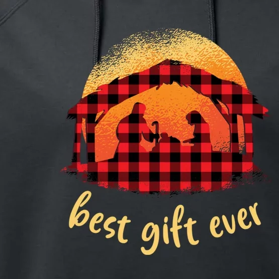 Gingham Check True Story Of Jesus Birth Nativity Christians Performance Fleece Hoodie