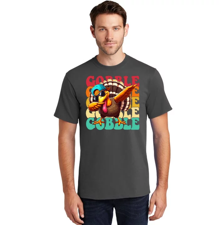 Gobble Cool Turkey Day Thanksgiving Retro Tall T-Shirt