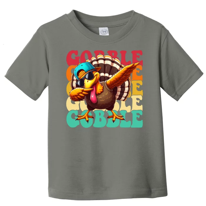 Gobble Cool Turkey Day Thanksgiving Retro Toddler T-Shirt