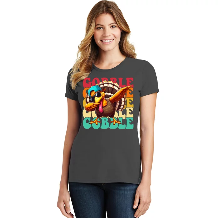 Gobble Cool Turkey Day Thanksgiving Retro Women's T-Shirt