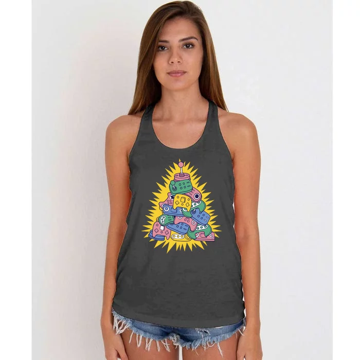 Gaming Christmas Tree Women's Knotted Racerback Tank