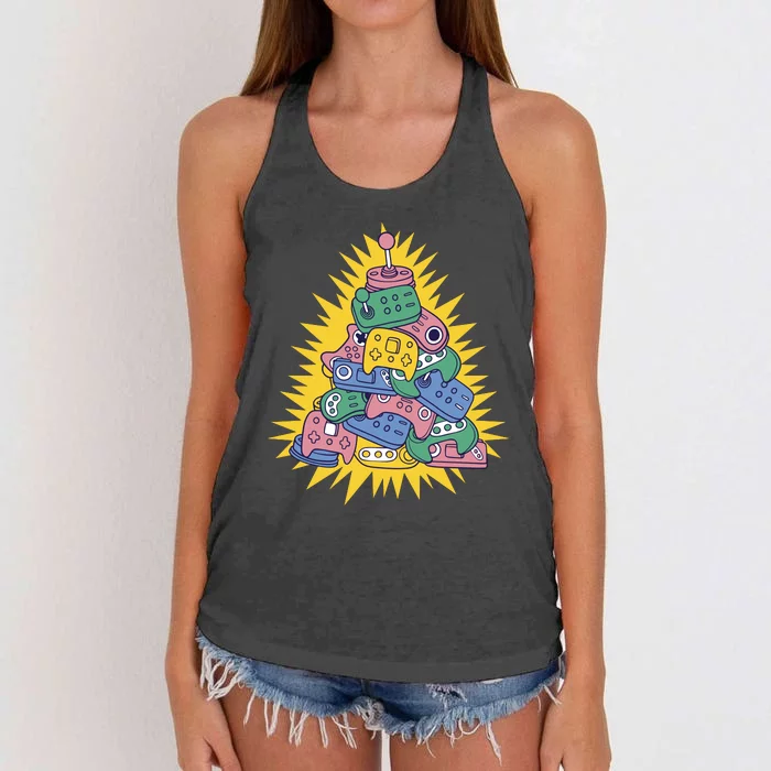 Gaming Christmas Tree Women's Knotted Racerback Tank