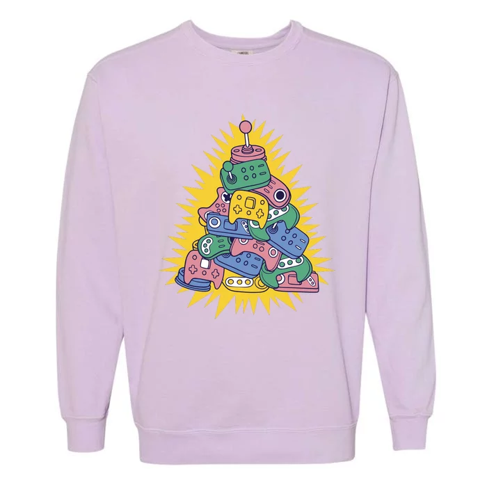 Gaming Christmas Tree Garment-Dyed Sweatshirt