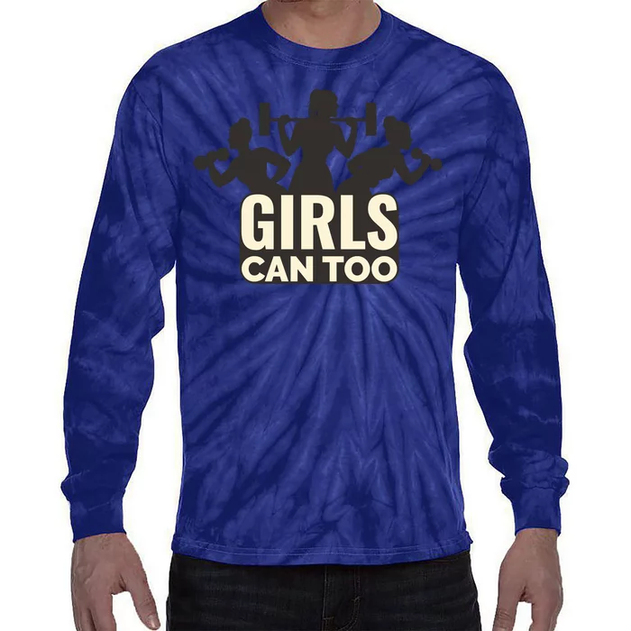 Girls Can Too Gym Workout Tie-Dye Long Sleeve Shirt