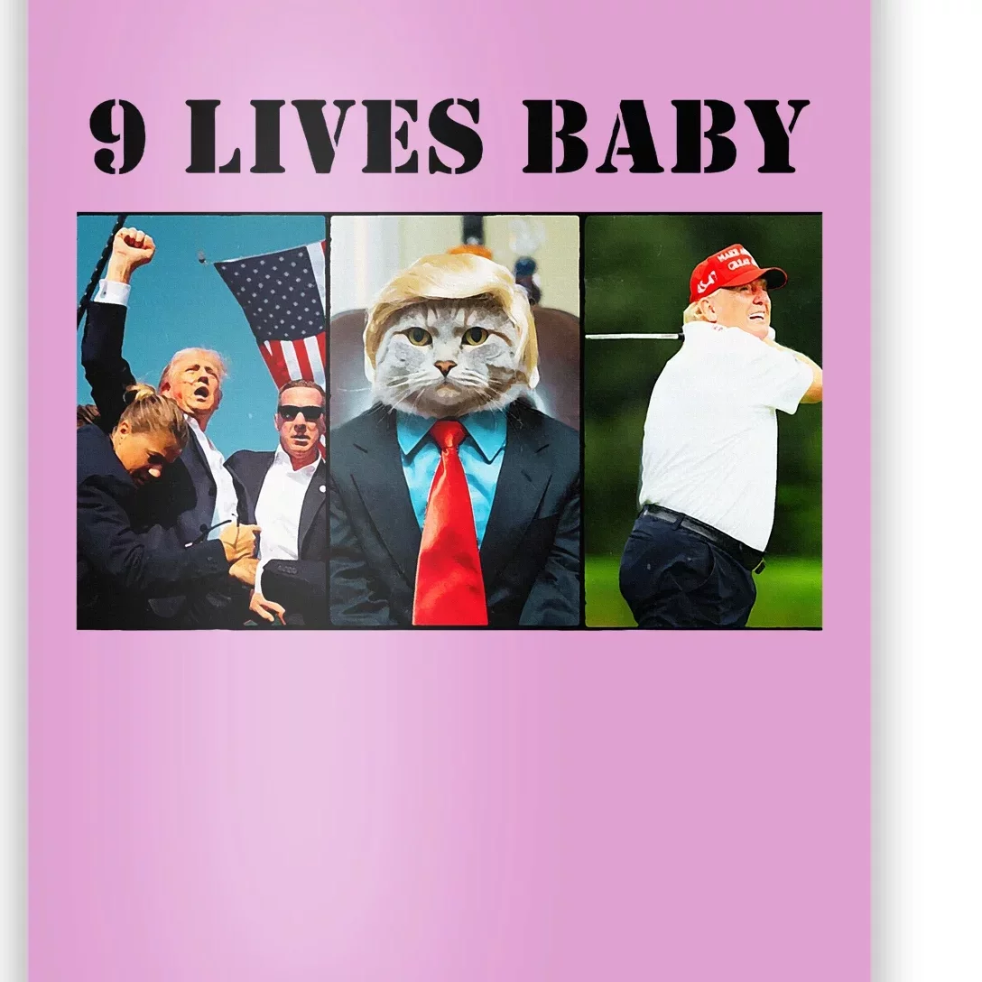 Groovy Cat Trump 9 Lives Baby Poster