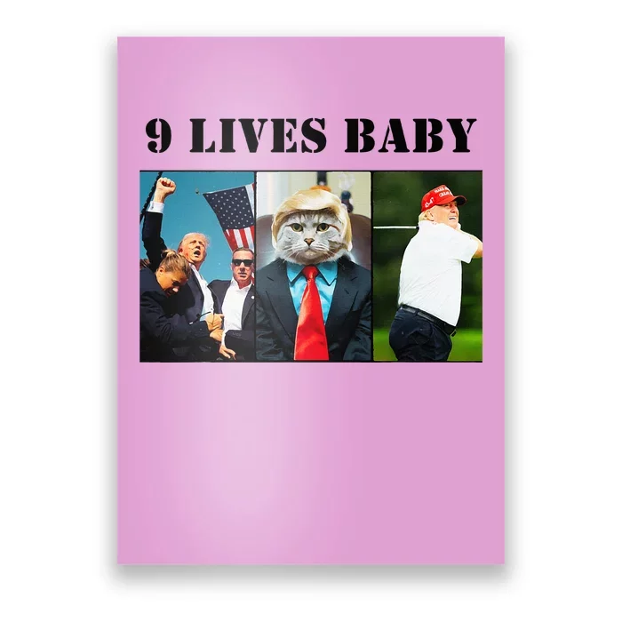 Groovy Cat Trump 9 Lives Baby Poster