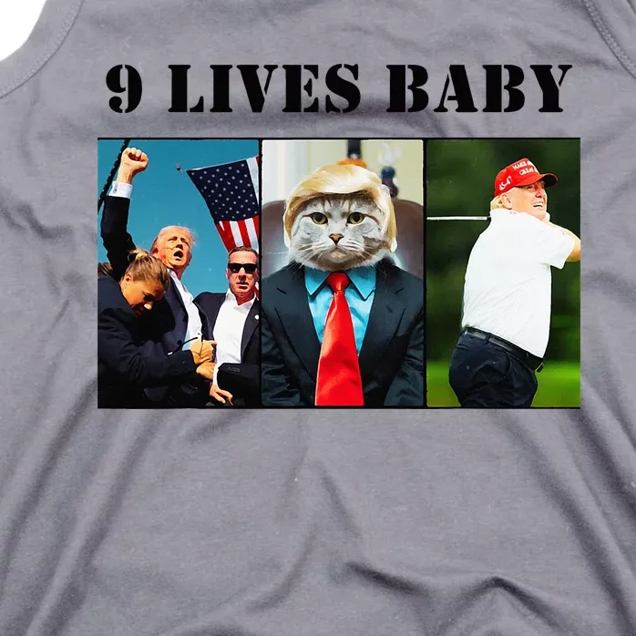 Groovy Cat Trump 9 Lives Baby Tank Top