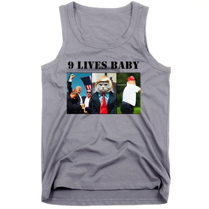 Groovy Cat Trump 9 Lives Baby Tank Top