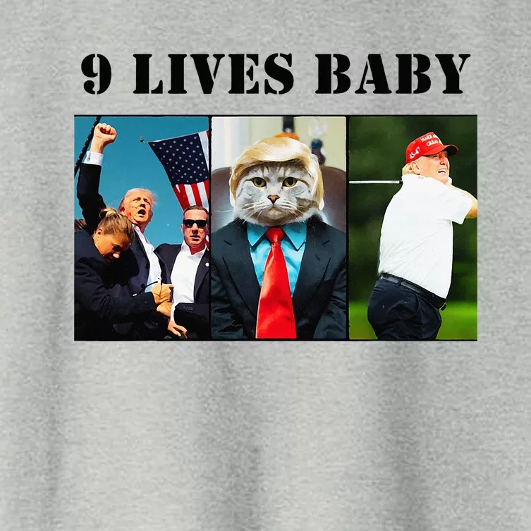 Groovy Cat Trump 9 Lives Baby Women's Crop Top Tee