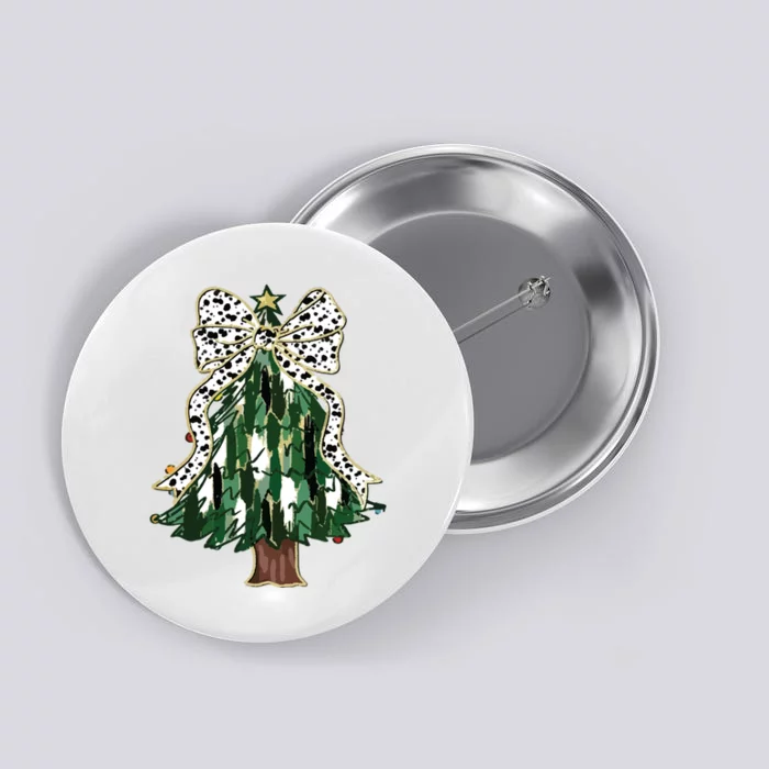 Girly Christmas Tree Bow Button