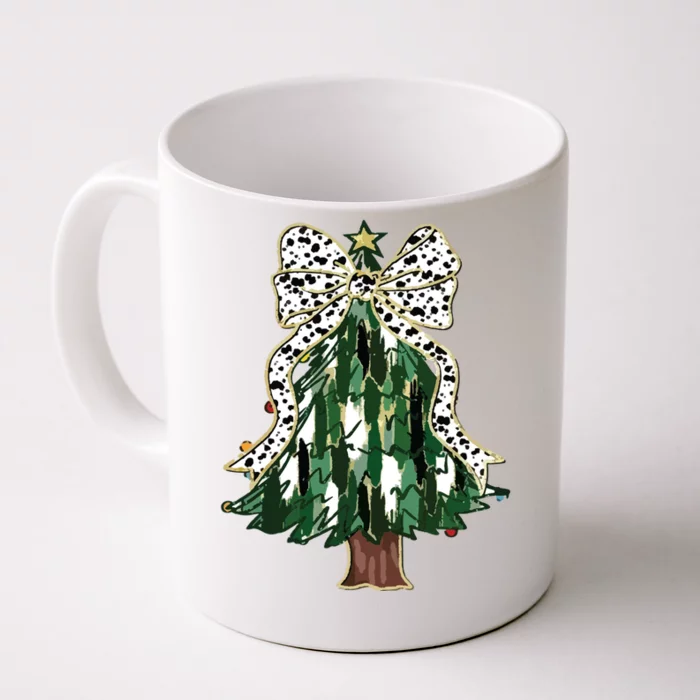 Girly Christmas Tree Bow Front & Back Coffee Mug