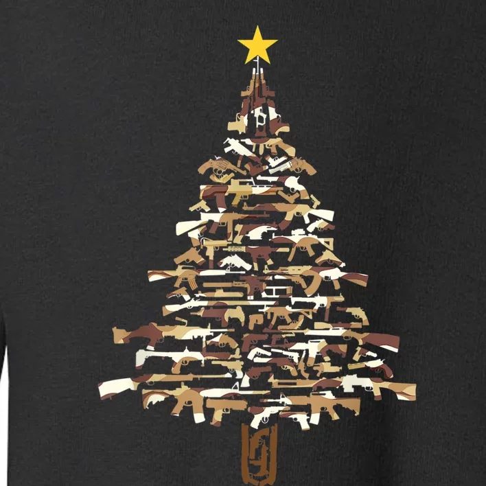 Guns Christmas Tree Camo Print Xmas Gift For Gun Lover TShirt Toddler Sweatshirt