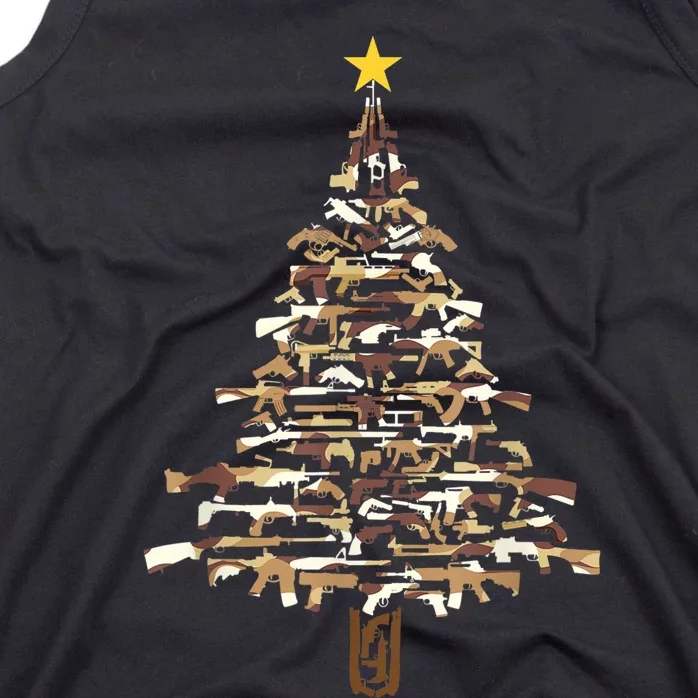 Guns Christmas Tree Camo Print Xmas Gift For Gun Lover TShirt Tank Top