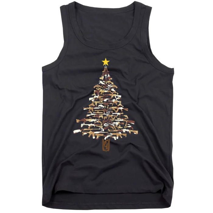 Guns Christmas Tree Camo Print Xmas Gift For Gun Lover TShirt Tank Top