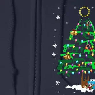 Guns Christmas Tree Ornament Xmas Lights Gifts Gun Lovers Full Zip Hoodie