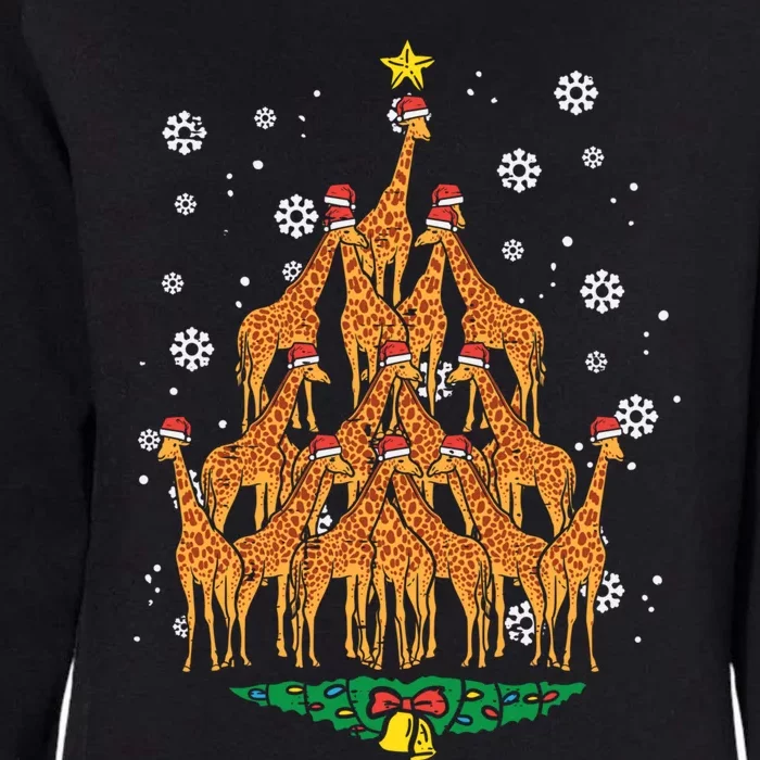 Giraffe Christmas Tree Animal Xmas Pjs Pajamas Meaningful Gift Womens California Wash Sweatshirt