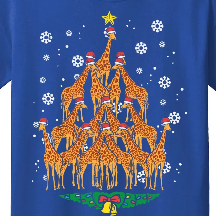 Giraffe Christmas Tree Animal Xmas Pjs Pajamas Meaningful Gift Kids T-Shirt