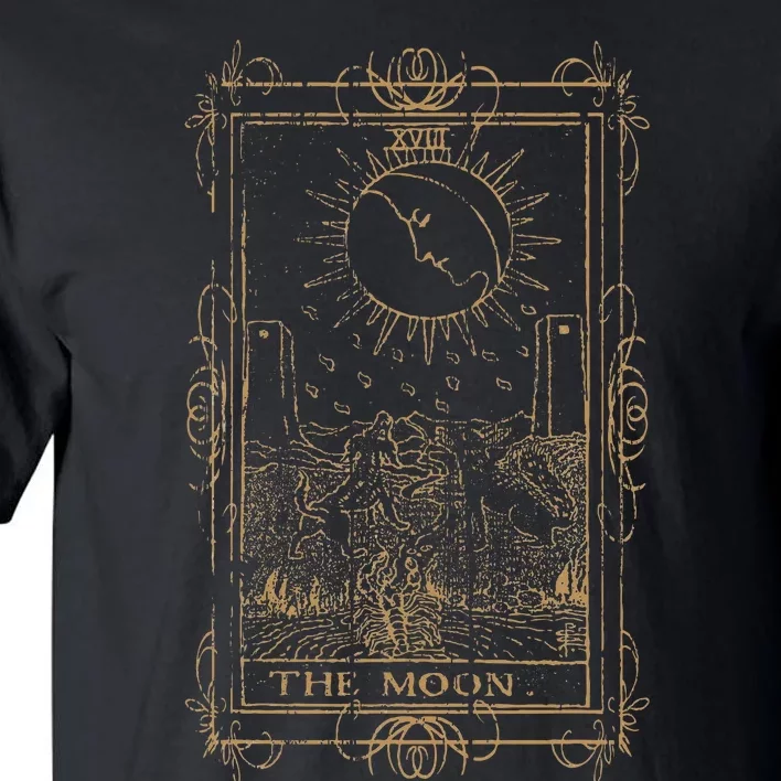 Goth Clothing Tarot Card The Moon Witchy Occult Clothes Tall T-Shirt