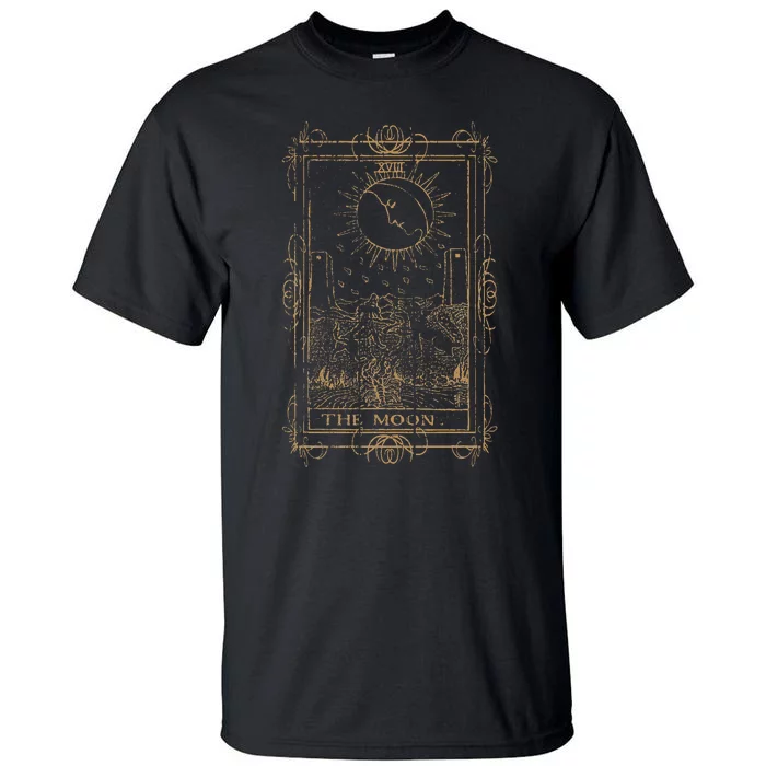 Goth Clothing Tarot Card The Moon Witchy Occult Clothes Tall T-Shirt