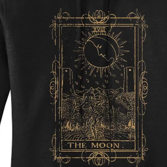 Goth Clothing Tarot Card The Moon Witchy Occult Clothes Women's Pullover Hoodie