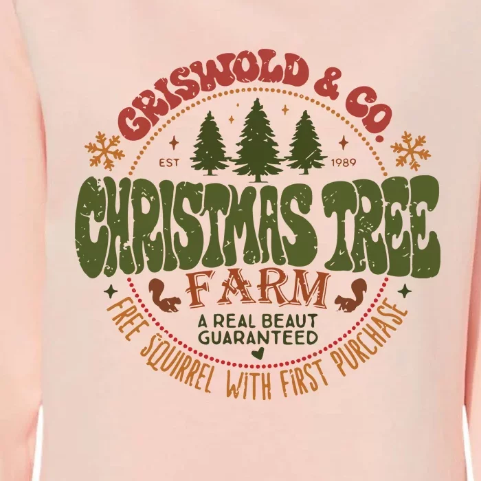 Griswold Co Tree Farm Christmas Womens California Wash Sweatshirt