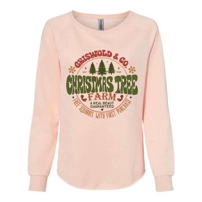 Griswold Co Tree Farm Christmas Womens California Wash Sweatshirt