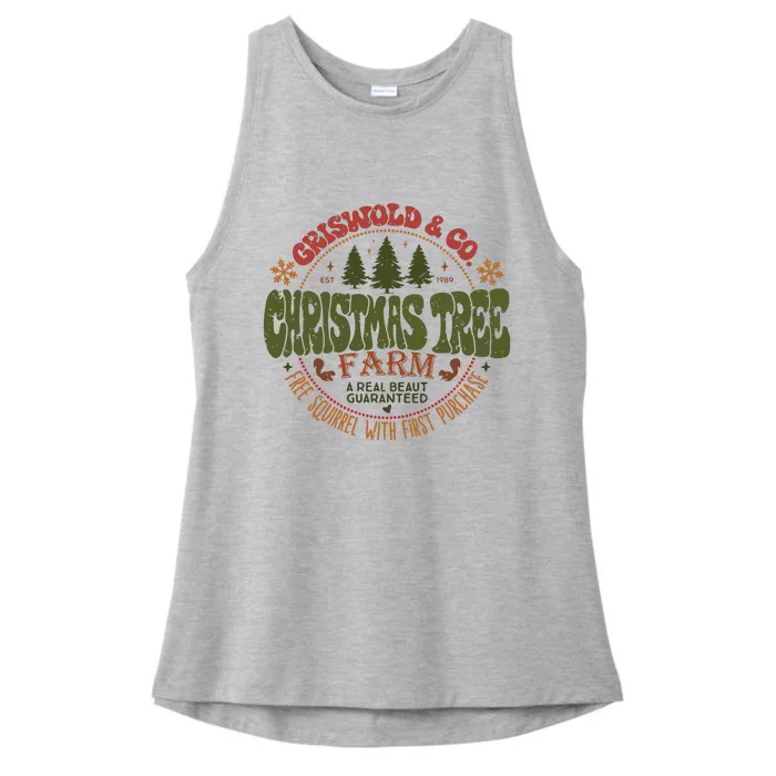 Griswold Co Tree Farm Christmas Ladies Tri-Blend Wicking Tank