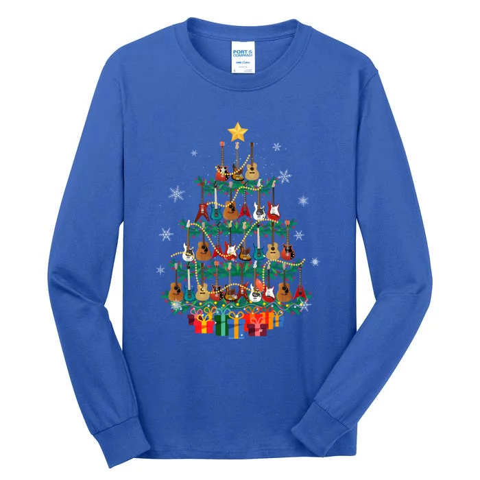 Guitar Christmas Tree Funny Merry Xmas Guitar Lover Player Gift Tall Long Sleeve T-Shirt