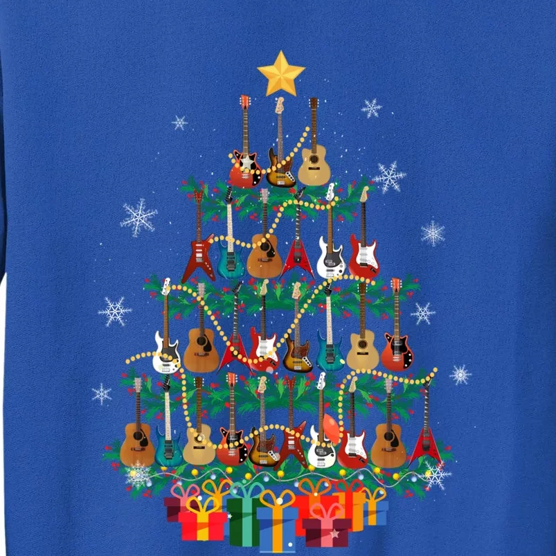 Guitar Christmas Tree Funny Merry Xmas Guitar Lover Player Gift Tall Sweatshirt