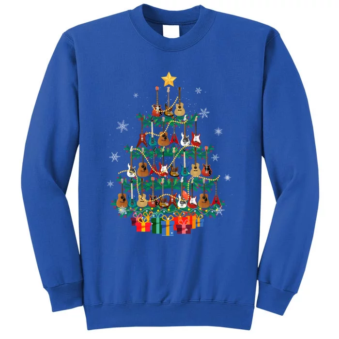 Guitar Christmas Tree Funny Merry Xmas Guitar Lover Player Gift Tall Sweatshirt