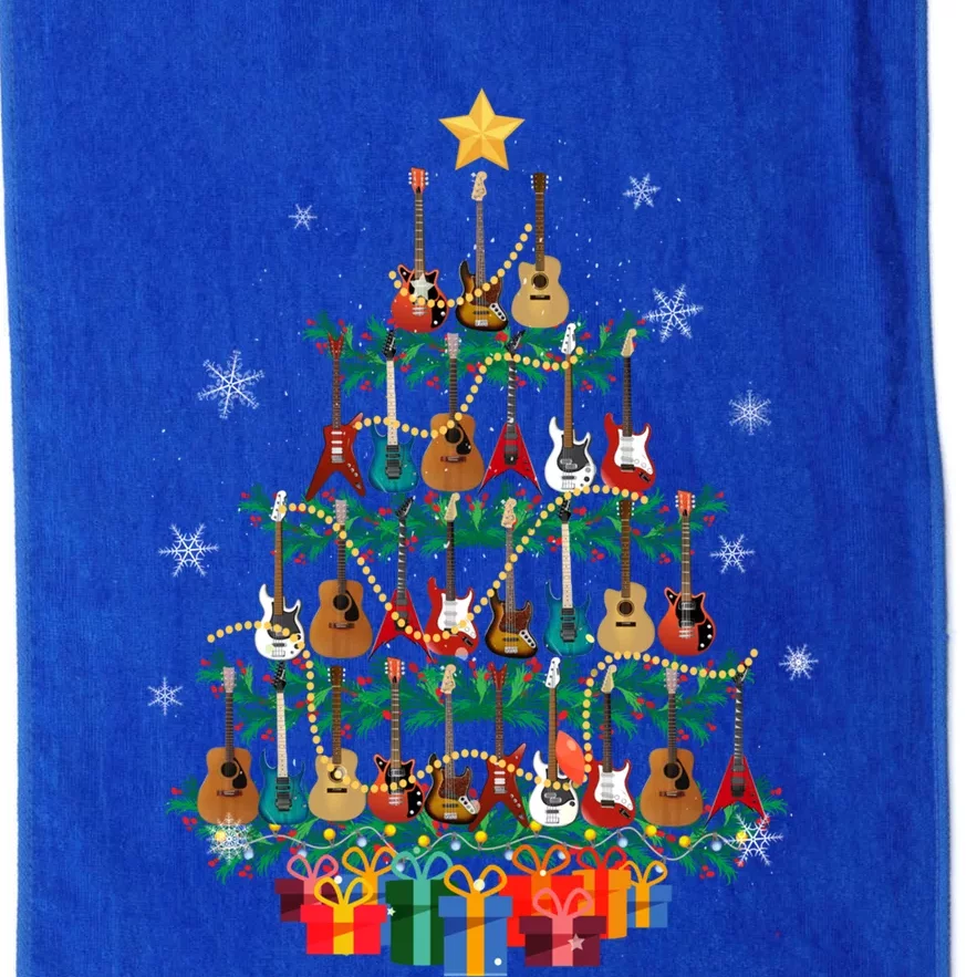 Guitar Christmas Tree Funny Merry Xmas Guitar Lover Player Gift Platinum Collection Golf Towel