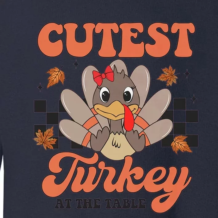 Girl Coolest Turkey Thanksgiving Toddler Sweatshirt