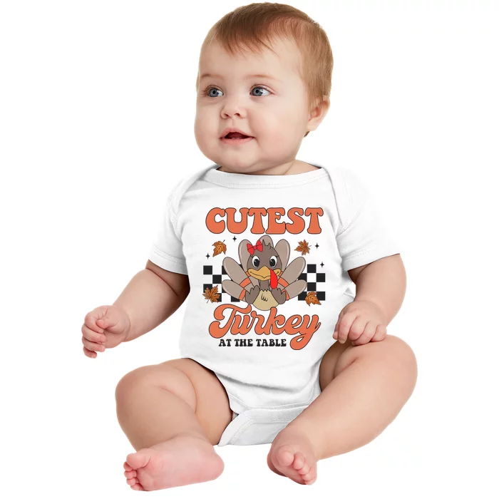 Girl Coolest Turkey Thanksgiving Baby Bodysuit