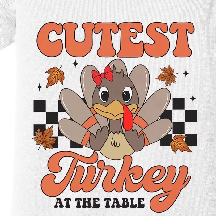 Girl Coolest Turkey Thanksgiving Baby Bodysuit