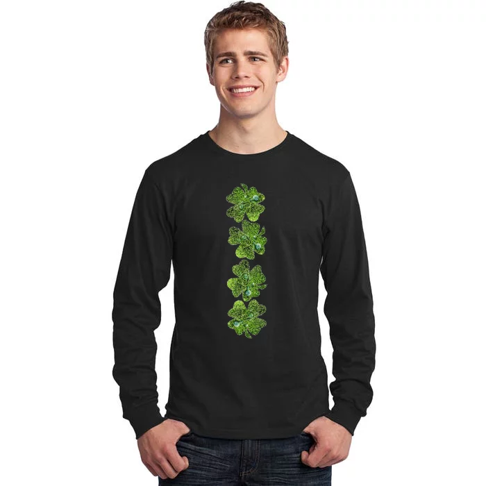 Green Clovers Tee Funny Irish Shamrock Saint Patrick's Day Tall Long Sleeve T-Shirt