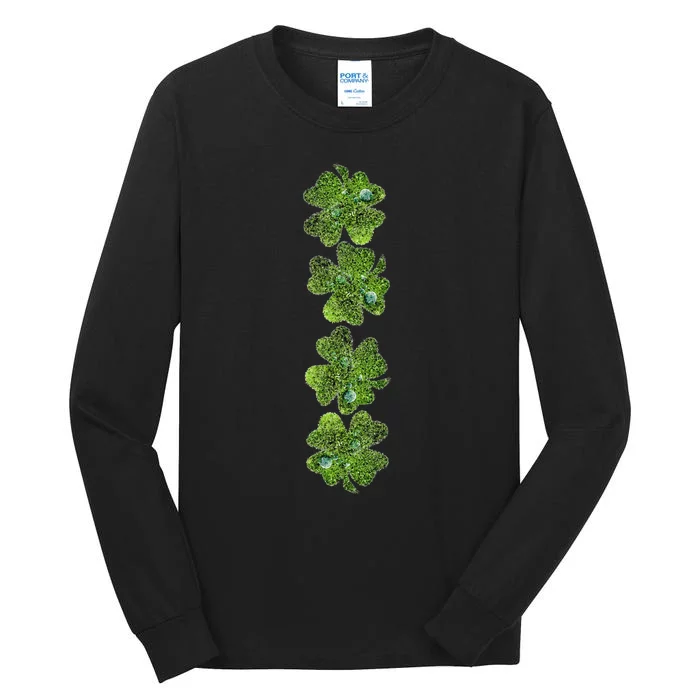 Green Clovers Tee Funny Irish Shamrock Saint Patrick's Day Tall Long Sleeve T-Shirt