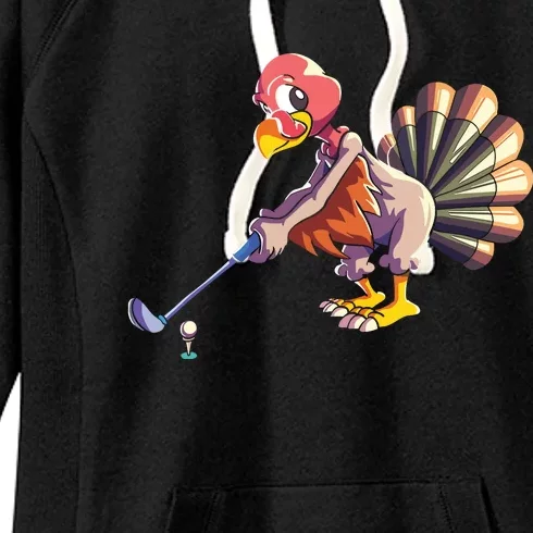 Golf Club Thanksgiving Boys Golfing Turkey Women's Fleece Hoodie